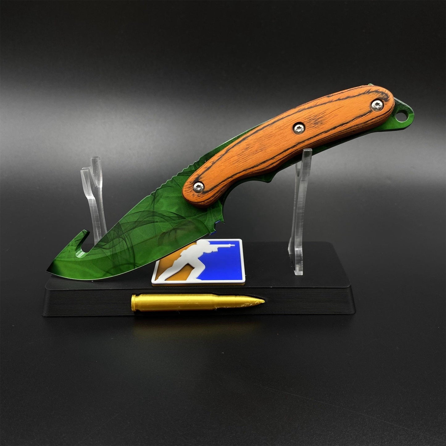 420 Steel CS2 Emerald Marble Knife Collectible Model Outdoor Camping Knife