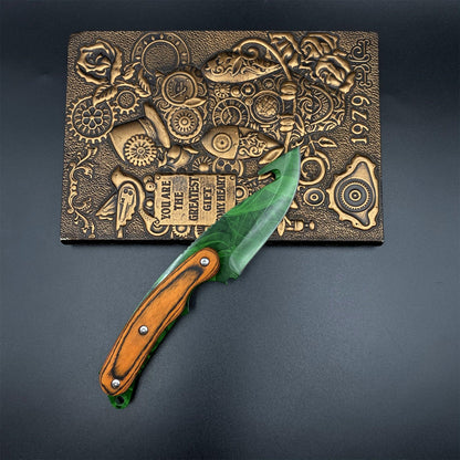 420 Steel CS2 Emerald Marble Knife Collectible Model Outdoor Camping Knife