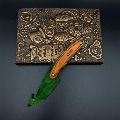420 Steel CS2 Emerald Marble Knife Collectible Model Outdoor Camping Knife