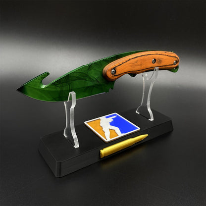 420 Steel CS2 Emerald Marble Knife Collectible Model Outdoor Camping Knife