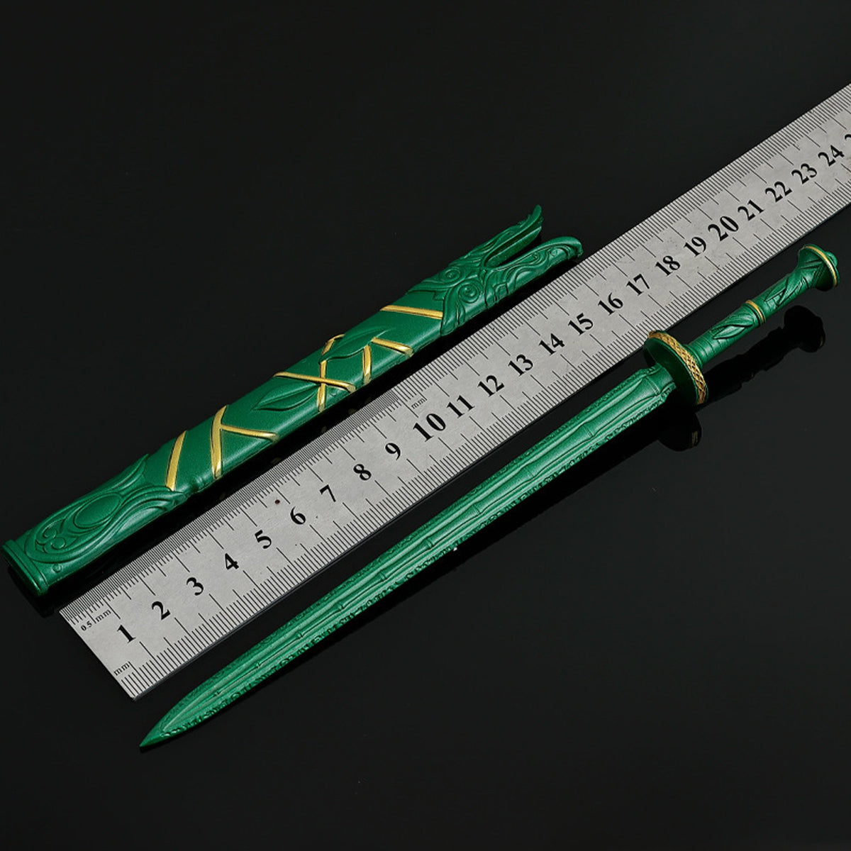 Green Bamboo Bee Cloud Sword from Mortal's Legend of Immortality Mini Metal Sword Collectible