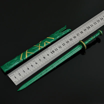 Green Bamboo Bee Cloud Sword from Mortal's Legend of Immortality Mini Metal Sword Collectible