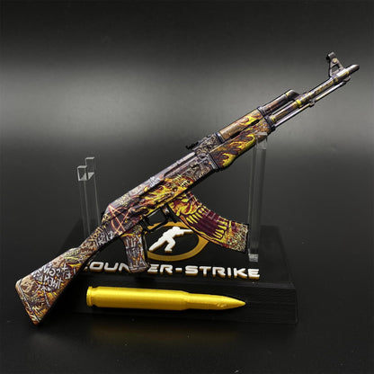 Hot Game CS2 AK47 Searing Rage Skin Mini Metal Replica Game Prop Collectible