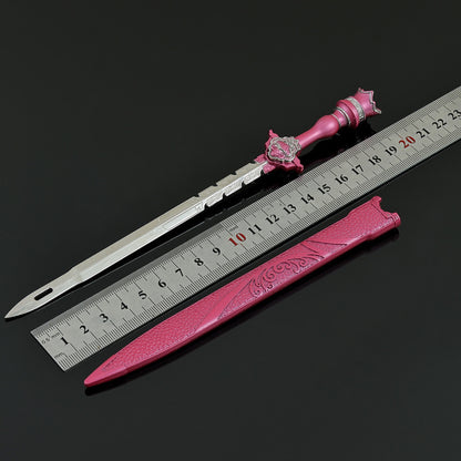 Qin's Moon Jing Ni Sword Alloy Replica Chinese Wuxia Anime Weapon Replica with Scabbard Non-sharp Desktop Collectible Ornament Gift