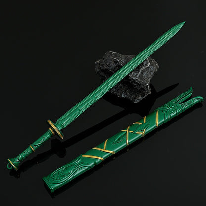 Green Bamboo Bee Cloud Sword from Mortal's Legend of Immortality Mini Metal Sword Collectible
