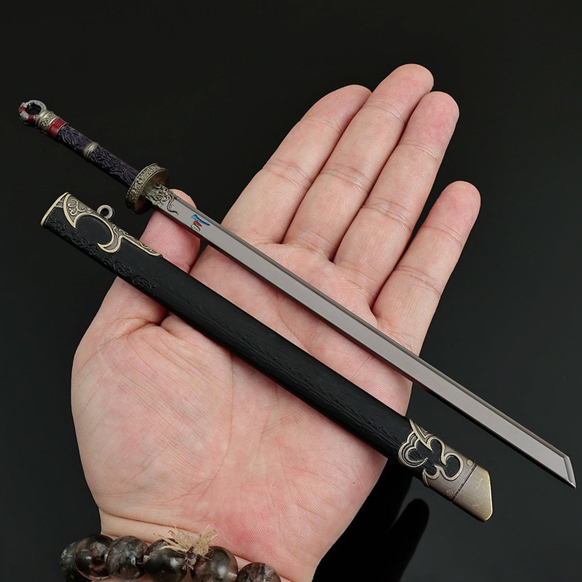Cang Yu Tu Meng Chuan Demon Slayer Sword Alloy Replica Chinese Fantasy Anime Weapon Replica with Scabbard Non-sharp Desktop Collectible Ornament Gift