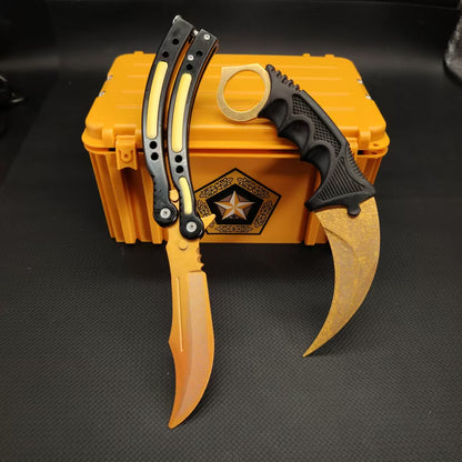 Lore Skin Karambit Trainer & Balisong Knife With Gift Case