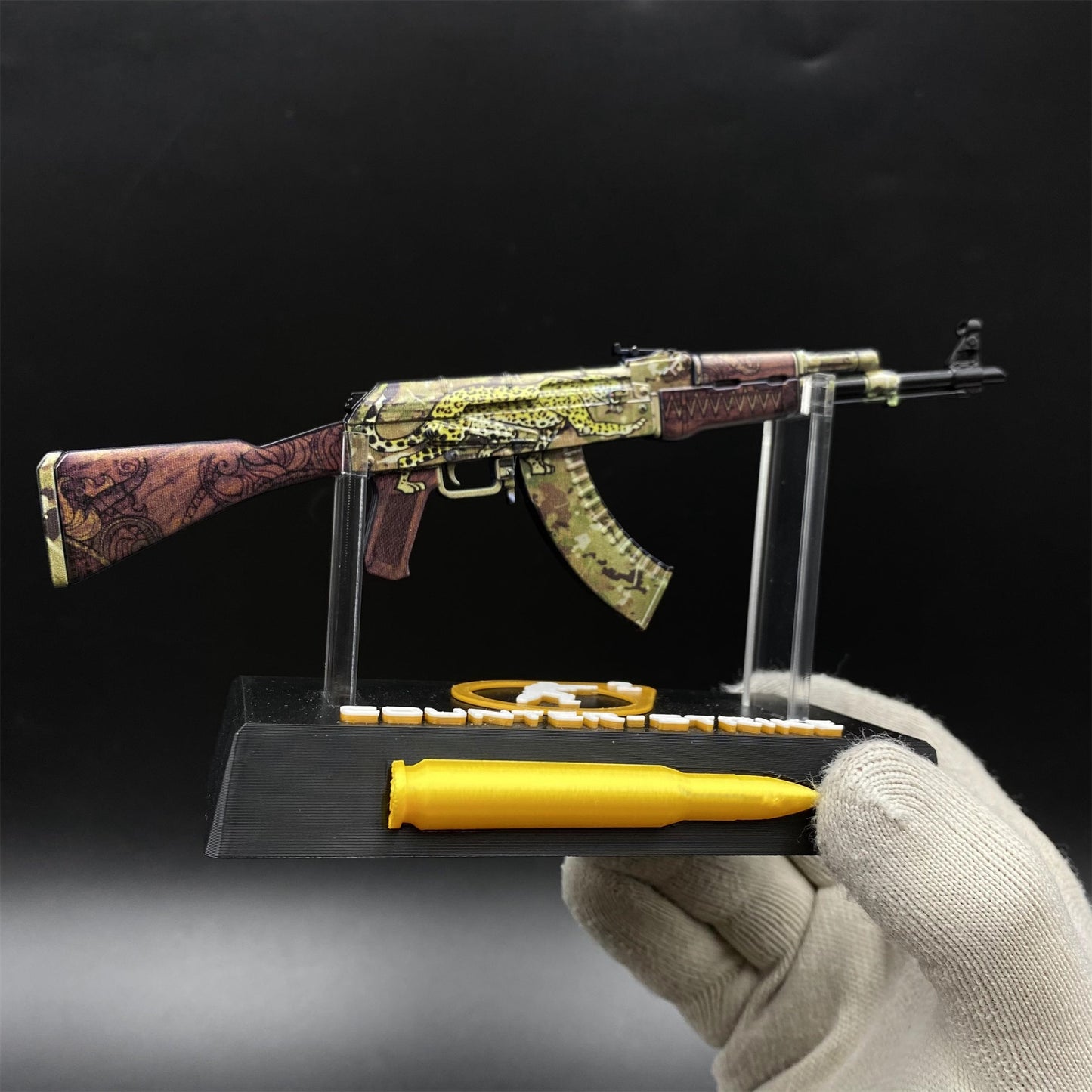 CS2 Game Peripheral - Tiny Gun AK47 Panthera Onca Metal Replica Game Prop Collectible