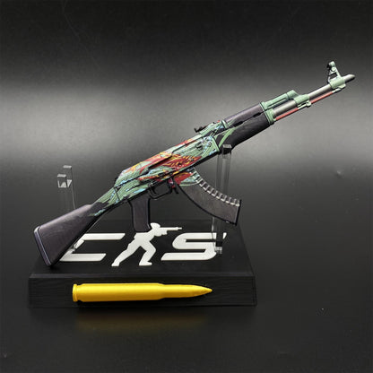 CS2 Game Peripheral - Tiny Gun AK47 Aquamarine Revenge Metal Replica Game Prop Collectible