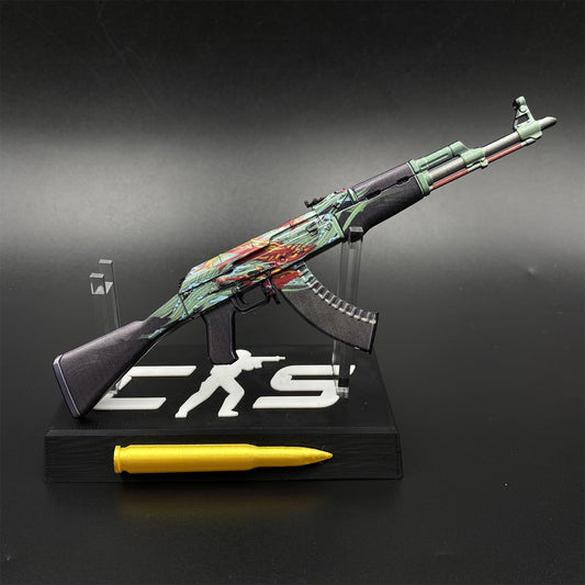 CS2 Game Peripheral - Tiny Gun AK47 Aquamarine Revenge Metal Replica Game Prop Collectible