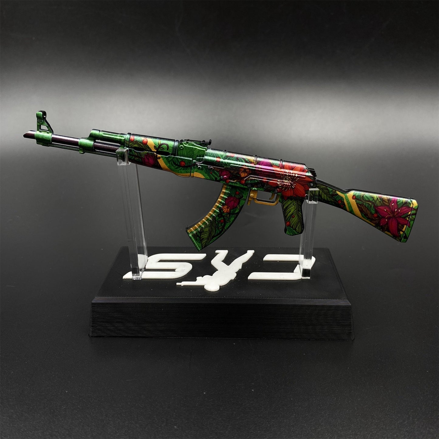 Hot Game CS2 Wild Lotus Skin AK-47 Miniature Tiny Gun Metal Replica Game Prop Collectible