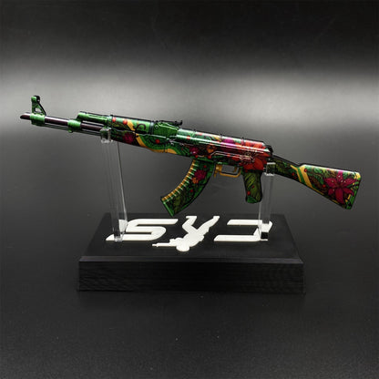 Hot Game CS2 Wild Lotus Skin AK-47 Miniature Tiny Gun Metal Replica Game Prop Collectible