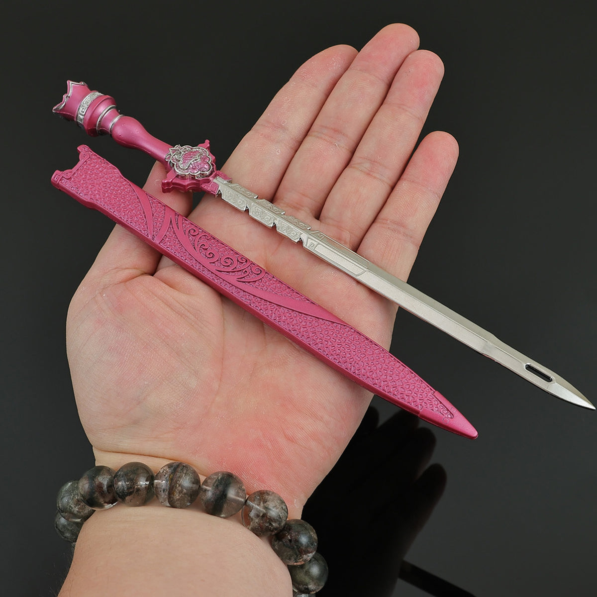 Qin's Moon Jing Ni Sword Alloy Replica Chinese Wuxia Anime Weapon Replica with Scabbard Non-sharp Desktop Collectible Ornament Gift