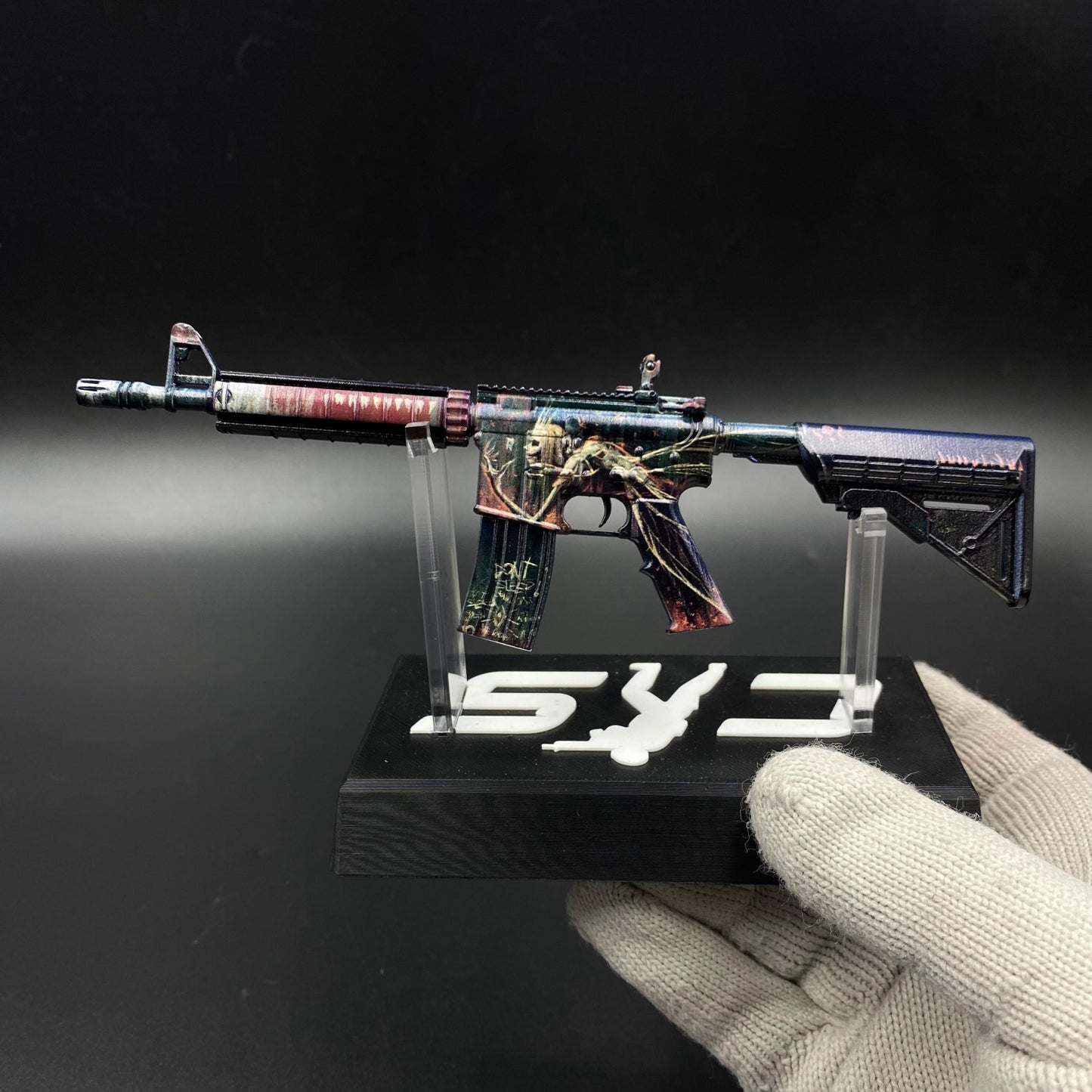 CS2 Mini M4A4 Tooth Fairy Metal Skin Replica - Game Prop Collectible