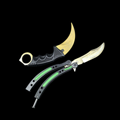 Lore Skin Karambit Trainer & Balisong Knife With Gift Case