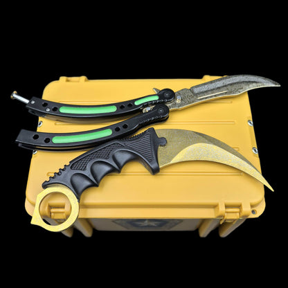 Lore Skin Karambit Trainer & Balisong Knife With Gift Case
