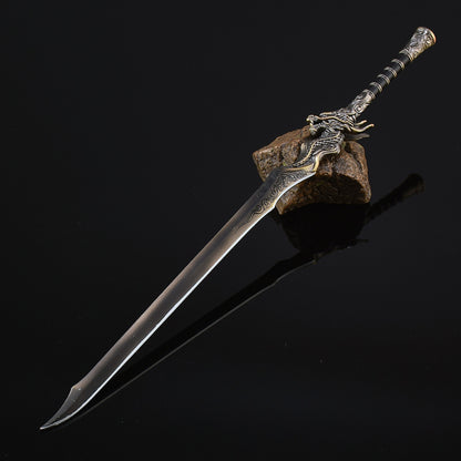Wujin Ancient Knife Metal Replica | Game Prop Replica Alloy Collectible Sword Ornament for Display & Cosplay Gift