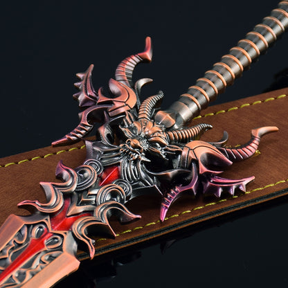 Dark Dragon Emperor Sword Mini Replica, Douluo Anime Alloy Collectible Sword Ornament
