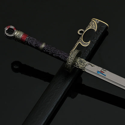 Cang Yu Tu Meng Chuan Demon Slayer Sword Alloy Replica Chinese Fantasy Anime Weapon Replica with Scabbard Non-sharp Desktop Collectible Ornament Gift
