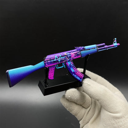 Hot Game CS2 Neon Rider Skin Metal AK-47 Mini Gun Metal Replica Game Prop Collectible