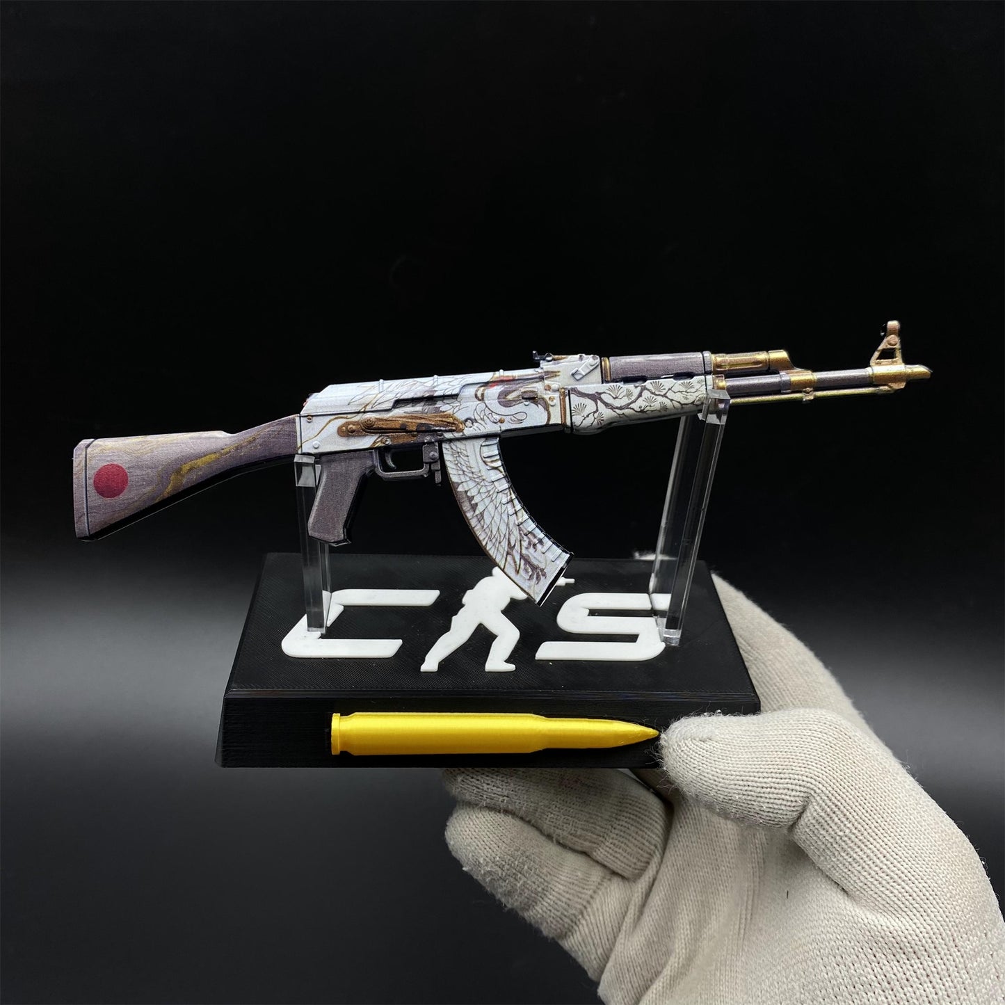 CS2 Game Peripheral - Tiny Gun AK47 Crane Fligh Metal Replica Game Prop Collectible