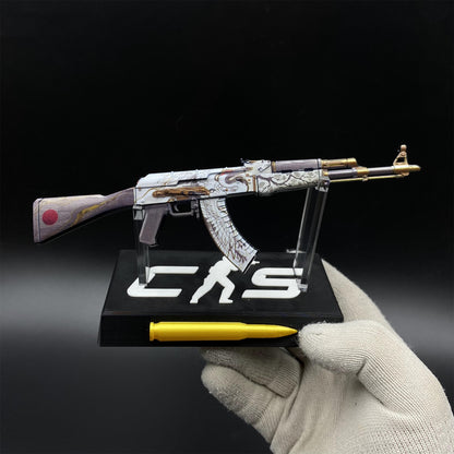 CS2 Game Peripheral - Tiny Gun AK47 Crane Fligh Metal Replica Game Prop Collectible