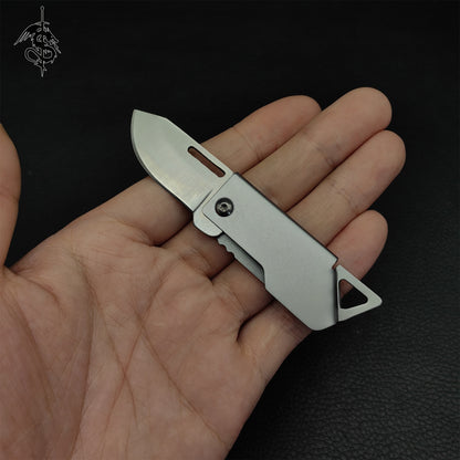 High-end Steel Handle Tiny EDC Folding Knife