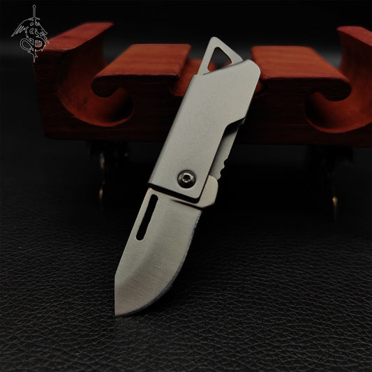 High-end Steel Handle Tiny EDC Folding Knife