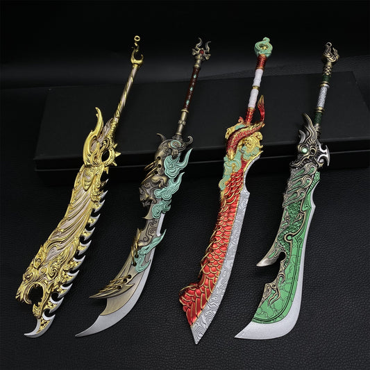 Eastern Mythical Beast Azura Dargon Golden Lion Broadsword Cool Greatsword Metal Arts