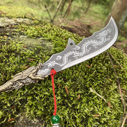 Hand-forged Three Kingdom GuanDao Green Dragon Crescent Blade 35CM/13.7"