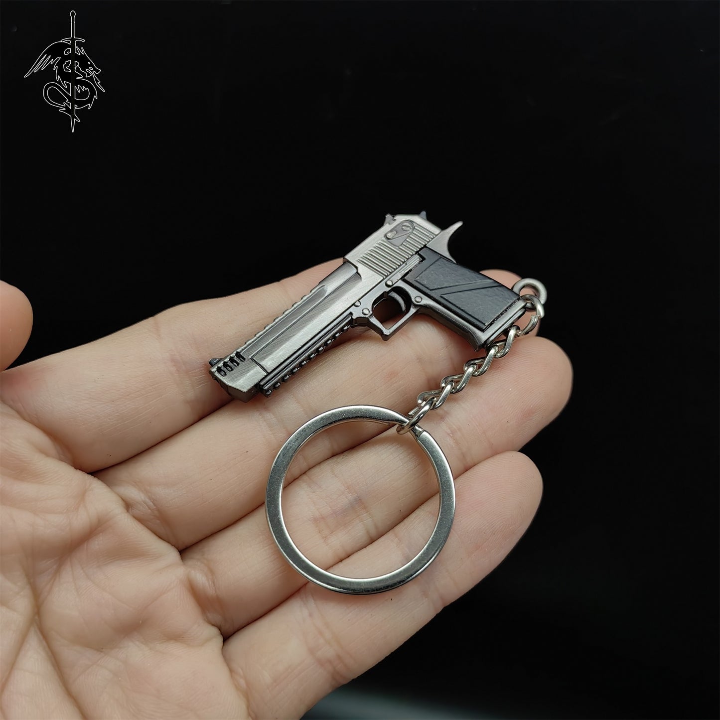 Metal Mini Gun Pendant Keychain 