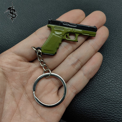 Metal Mini Gun Pendant Keychain 