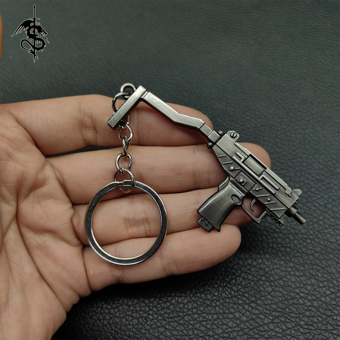 Metal Mini Gun Pendant Keychain 