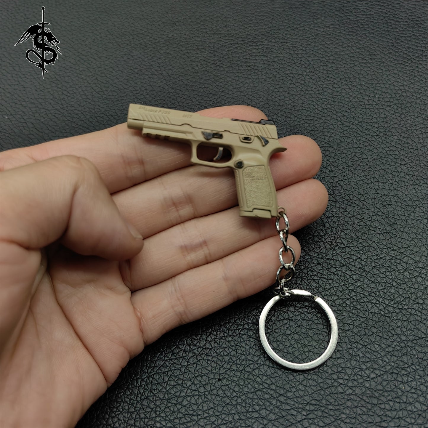 Metal Mini Gun Pendant Keychain 