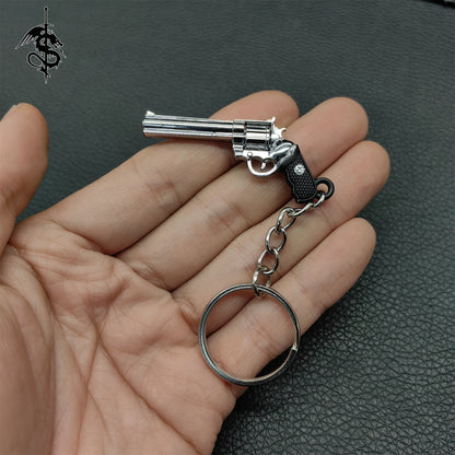 Metal Mini Gun Pendant Keychain 