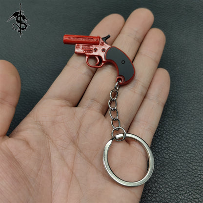 Metal Mini Gun Pendant Keychain 