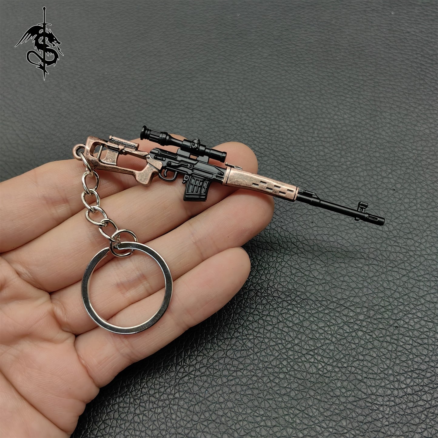 Metal Mini Gun Pendant Keychain 