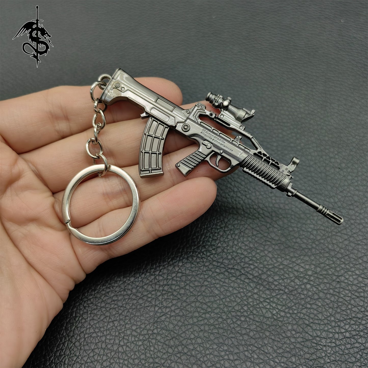 Metal Mini Gun Pendant Keychain 