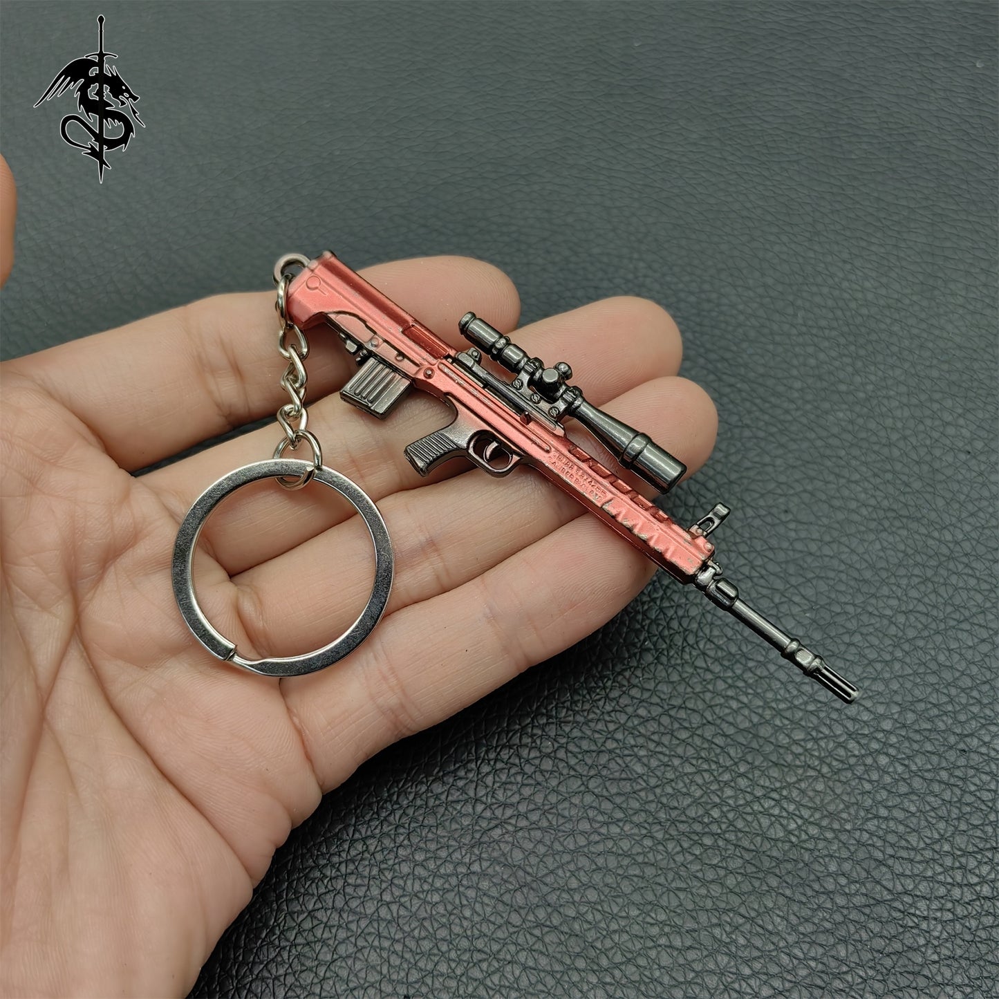 Metal Mini Gun Pendant Keychain 