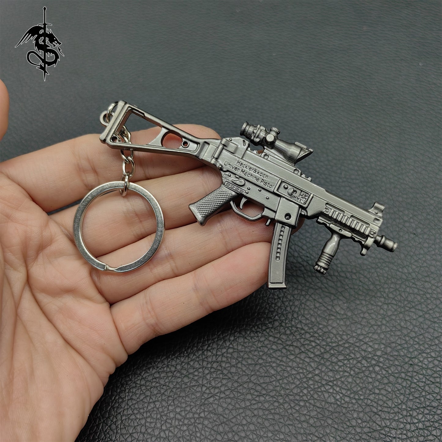 Metal Mini Gun Pendant Keychain 