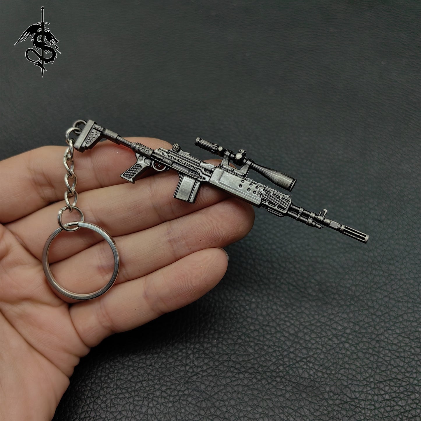 Metal Mini Gun Pendant Keychain 