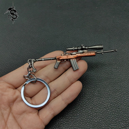 Metal Mini Gun Pendant Keychain 