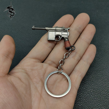 Metal Mini Gun Pendant Keychain 