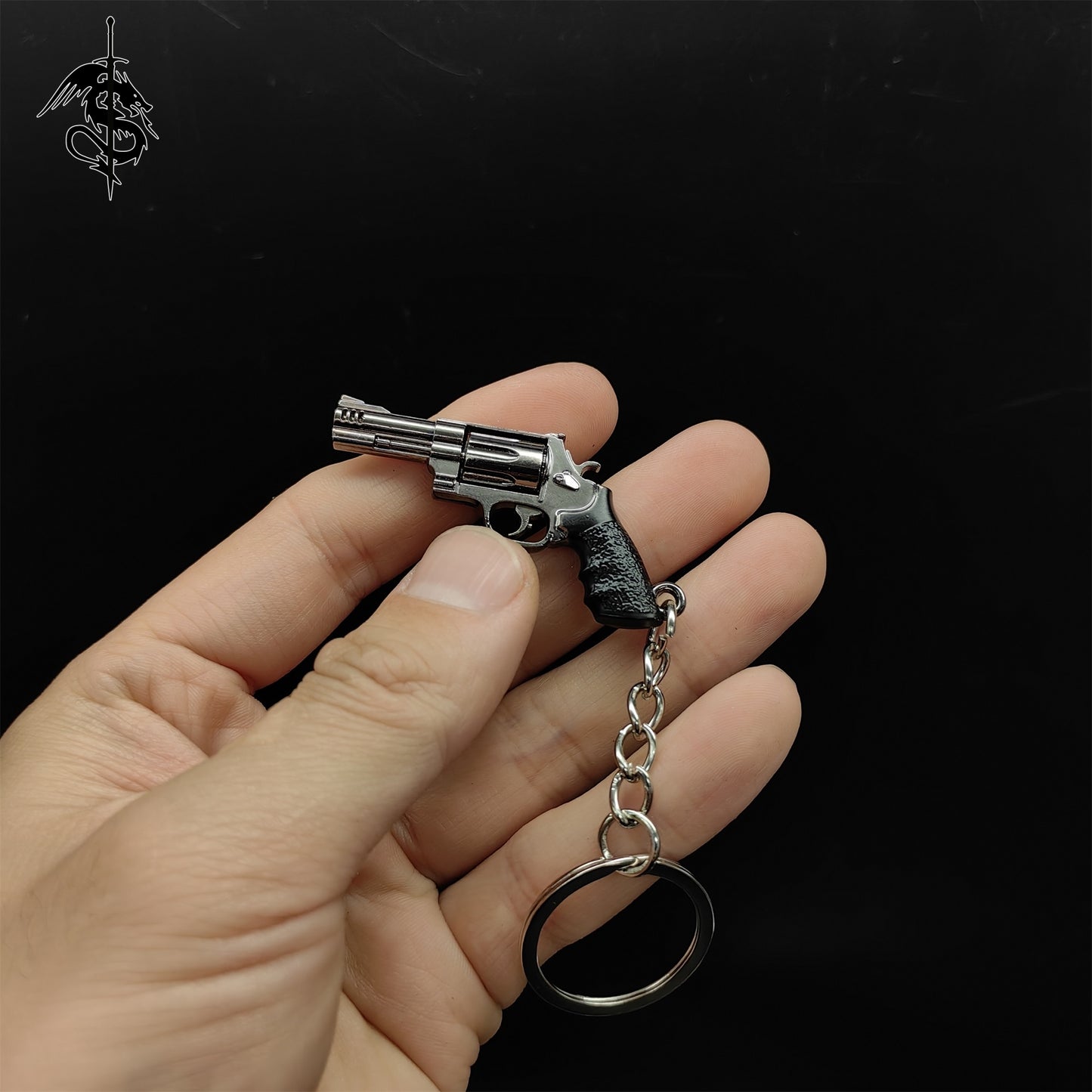 Metal Mini Gun Pendant Keychain 