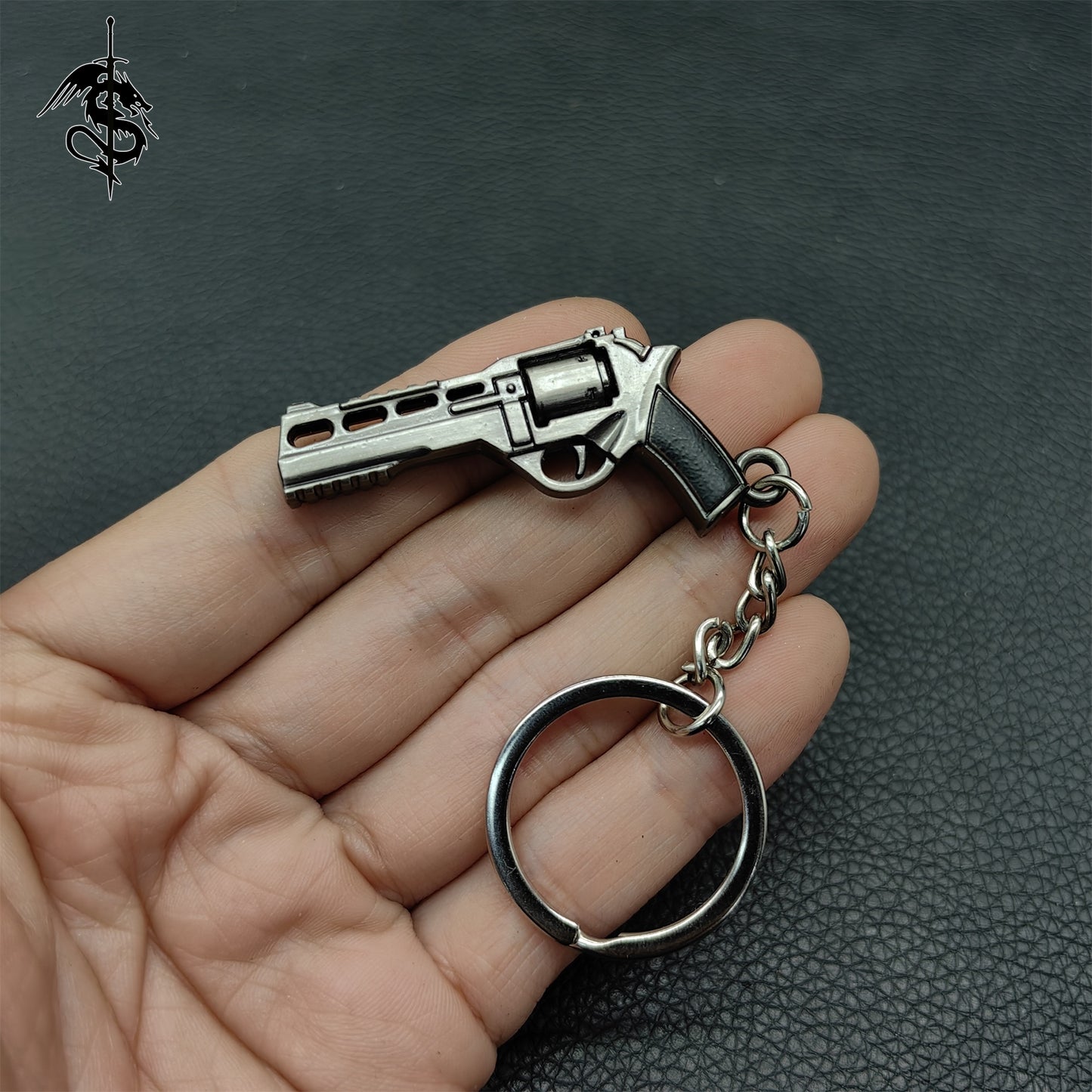 Metal Mini Gun Pendant Keychain 