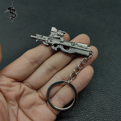 Metal Mini Gun Pendant Keychain 