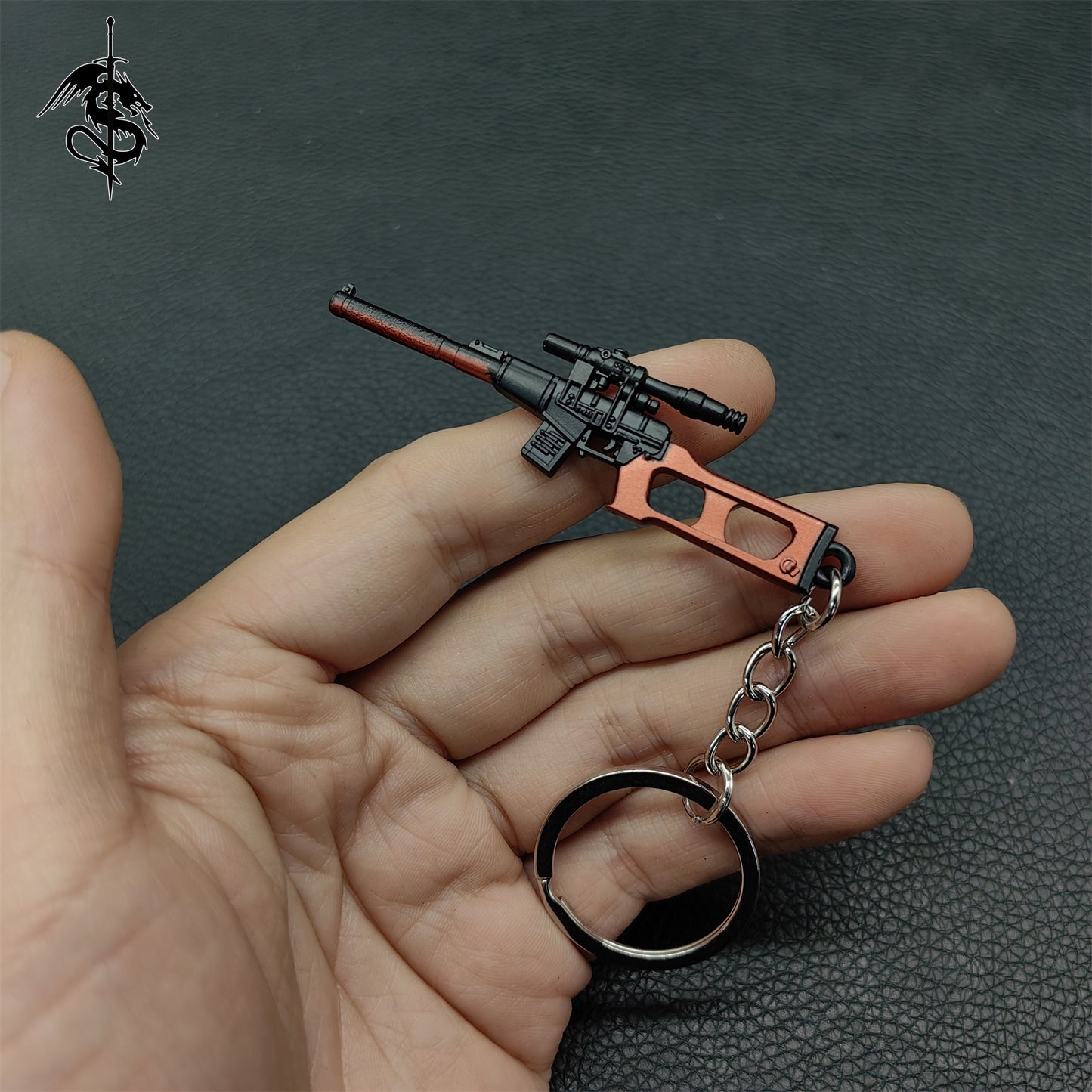 Metal Mini Gun Pendant Keychain 