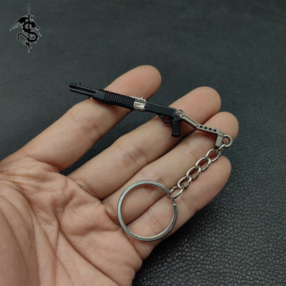 Metal Mini Gun Pendant Keychain 