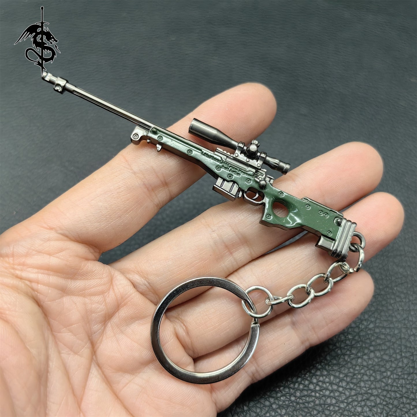 Metal Mini Gun Pendant Keychain 