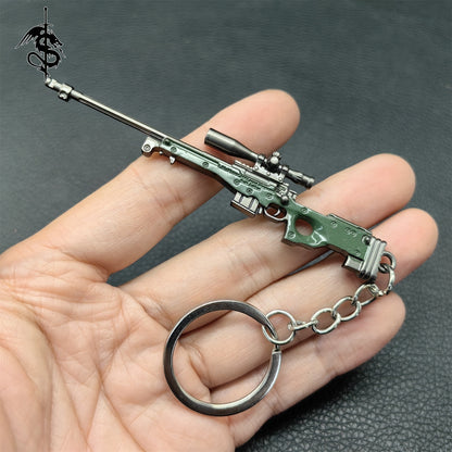 Metal Mini Gun Pendant Keychain 